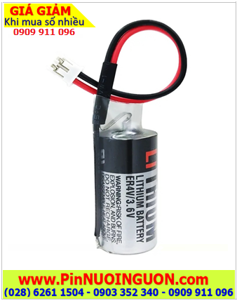 Toshiba ER4V (Dây zắc cắm); Pin nuôi nguồn Toshiba ER4V (ER14335) lithium 3.6v 2/3AA 1200mAh /Xuất xứ Nhật